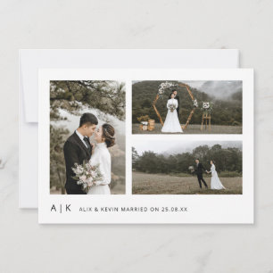 エレガントミニマスタイリッシュ結婚リストの写真スクリプト サンキューカード
