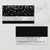エレガントミニマストライプのリスト，黒，紙吹雪 名刺 (正面/裏面)