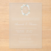 エレガントミニマスペインの結婚テーマ アクリル招待状 (正面)