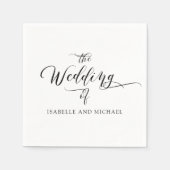 エレガントミニマパーソナライズされた結婚リスト スタンダードカクテルナプキン (正面)