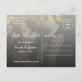 エレガントミニマフェイクリストVellum 2写真結婚の 案内ポストカード (裏面)