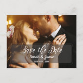 エレガントミニマフェイクリストVellum 2写真結婚の 案内ポストカード (正面)