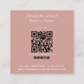 エレガントミニマフェミニンリストバラ金ゴールド《写真》ぼけ味QR スクエア名刺 (裏面)