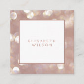 エレガントミニマフェミニンリストバラ金ゴールド《写真》ぼけ味QR スクエア名刺 (正面)