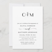 エレガントミニマフォーマル結婚リスト婚約パーティ 招待状 (正面)