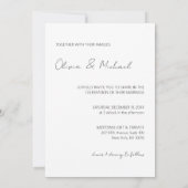 エレガントミニマモダンシンプルスの写真結婚の 招待状 (裏面)