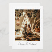 エレガントミニマモダンシンプルスの写真結婚の 招待状 (正面/裏面)