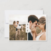 エレガントミニマモダンリストのベージュ結婚写真 出欠カード (裏面)