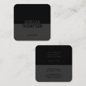 エレガントミニマモダンリストプレインブラックグレーシンプル スクエア名刺 (正面/裏面)