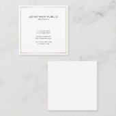 エレガントミニマモダンリストプレーン金ゴールドルックトレンディー スクエア名刺 (正面/裏面)