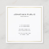 エレガントミニマモダンリストプレーン金ゴールドルックトレンディー スクエア名刺 (正面)