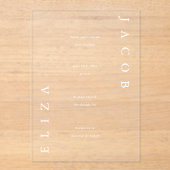 エレガントミニマモダンリスト結婚タイプ アクリル招待状 (正面)