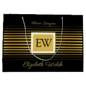 エレガントミニマモダンリスト色あせた金ゴールド線デザイン ラージペーパーバッグ