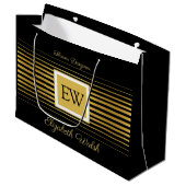 エレガントミニマモダンリスト色あせた金ゴールド線デザイン ラージペーパーバッグ