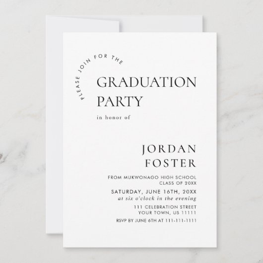 エレガントミニマモダンリスト 招待状 (正面)