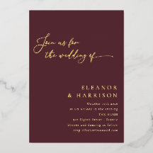 エレガントミニマモダンリストBurgundy結婚 Script