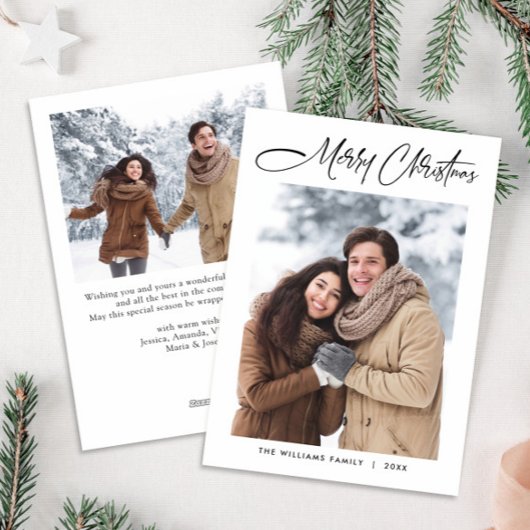 エレガントミニマモダンリストChristmas 2写真 シーズンカード