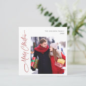 エレガントミニマモダンリストChristmas 3 Photo シーズンカード (スタンド正面)