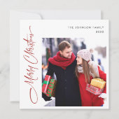 エレガントミニマモダンリストChristmas 3 Photo シーズンカード (正面)