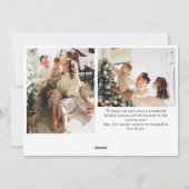 エレガントミニマモダンリストChristmas 3 Photo シーズンカード (裏面)