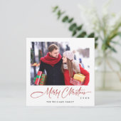エレガントミニマモダンリストChristmas 3 Photo シーズンカード (スタンド正面)