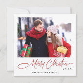 エレガントミニマモダンリストChristmas 3 Photo シーズンカード (正面)