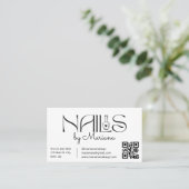 エレガントミニマモダンリストqrコード爪、 ネイル 名刺 (スタンド正面)