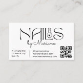 エレガントミニマモダンリストqrコード爪、 ネイル 名刺 (正面)