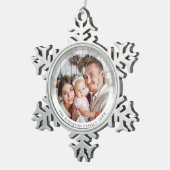 エレガントミニマユニークリストの写真スタイリッシュ スノーフレークピューターオーナメント (右)