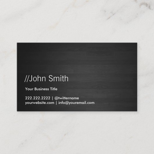 エレガントミニマリストの上品なダークウッドのテクスチャ 名刺 (正面)