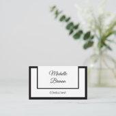 エレガントミニマリストブラック&ホワイト 名刺 (スタンド正面)