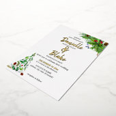 エレガントミニマリスト水の色のクリスマス結婚の 箔招待状 (回転した状態)