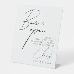 エレガントミニマルおもしろいス結婚スクリプト 台座サイン