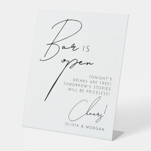 エレガントミニマルおもしろいス結婚スクリプト 台座サイン (正面)