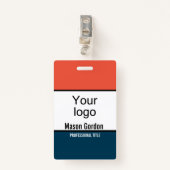 エレガントミニマルなオレンジ色 バッジ (正面クリップ)