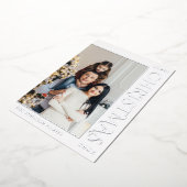 エレガントミニマルなクリスマスフォトシルバー 箔シーズンカード (回転した状態)