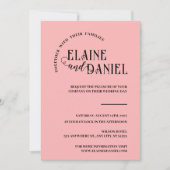 エレガントミニマルなピンク結婚の写真 招待状 (正面)
