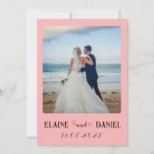 エレガントミニマルなピンク結婚の写真 招待状 (裏面)