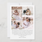 エレガントミニマルな手書き結婚の5枚の写真 サンキューカード (裏面)