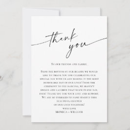 エレガントミニマルな手結婚跡の写真 サンキューカード