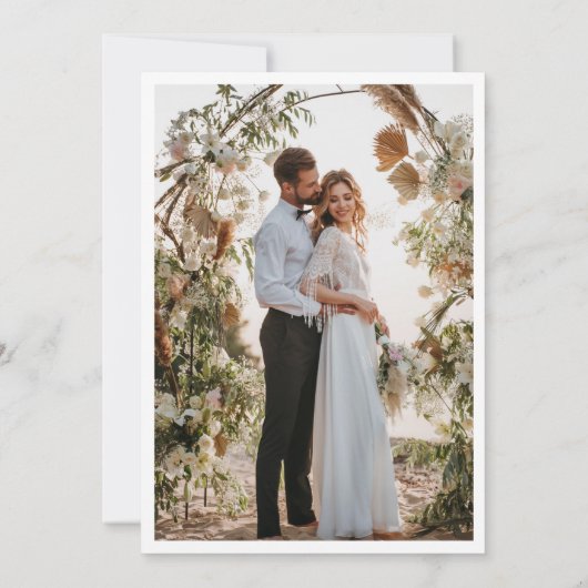 エレガントミニマルな手結婚跡の写真 サンキューカード (裏面)