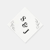 エレガントミニマルな結婚式 スタンダードカクテルナプキン (角)