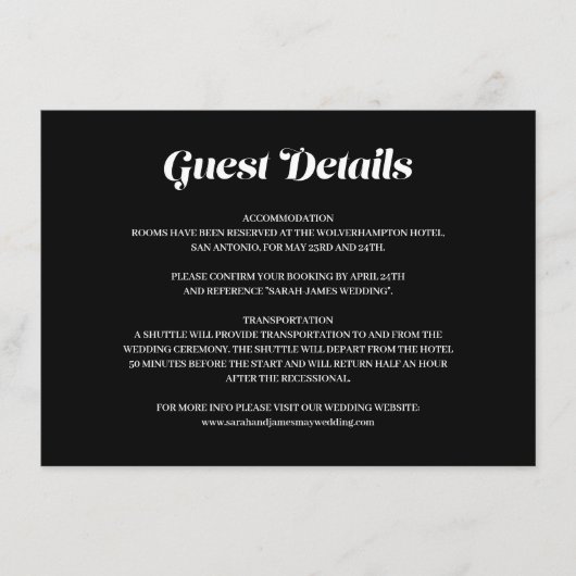 エレガントミニマルはっきりしたブ結婚ラック詳細 エンクロージャーカード (正面)