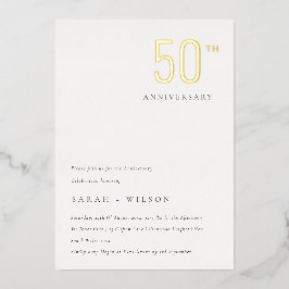 エレガントミニマルはっきりした金ゴールド 箔招待状