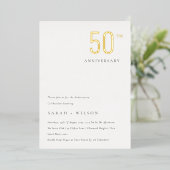 エレガントミニマルはっきりした金ゴールド 箔招待状 (立ち正面)