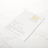 エレガントミニマルはっきりした金ゴールド 箔招待状 (回転した状態)