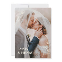 エレガントミニマルウェディング招待状とBride & Gr