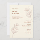 エレガントミニマルウェディング招待状とBride & Gr 招待状 (裏面)