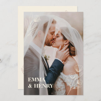 エレガントミニマルウェディング招待状とBride & Gr 招待状