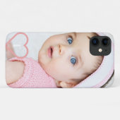 エレガントミニマルカスタムベビー写真とピンクハート Case-Mate iPhoneケース (裏面(横))